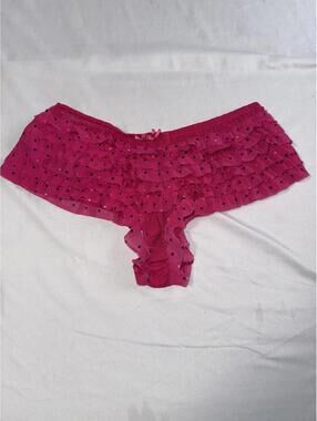 Native Intimates Pink Ruffled Polka Dot Panties Small